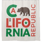 Kalifornien mit Grizzlybär-Logo Duschvorhang (Vorderseite)