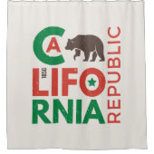 Kalifornien mit Grizzlybär-Logo Duschvorhang (Vorderseite)