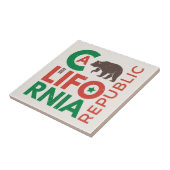 Kalifornien mit Grizzlybär-Logo Fliese (Seite)