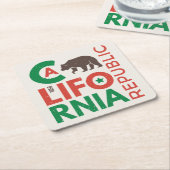 Kalifornien mit Grizzlybär-Logo Rechteckiger Pappuntersetzer (angewinkelt)