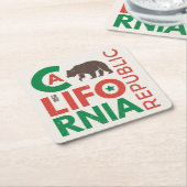 Kalifornien mit Grizzlybär-Logo Rechteckiger Pappuntersetzer (angewinkelt)