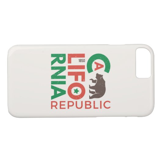 Kalifornien mit Grizzy-Bären-Logo Case-Mate iPhone Hülle (Rückseite (Horizontal))