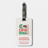 Kalifornien mit Grizzy-Bären-Logo Gepäckanhänger (Rückseite vertikal)