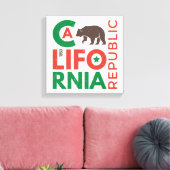 Kalifornien mit Grizzy-Bären-Logo Leinwanddruck (Insitu (Wohnzimmer))