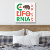 Kalifornien mit Grizzy-Bären-Logo Leinwanddruck (Insitu (Schlafzimmer))