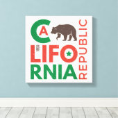 Kalifornien mit Grizzy-Bären-Logo Leinwanddruck (Insitu (Holzboden))