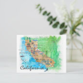 Kalifornien mit touristischer Karte (Stehend Vorderseite)
