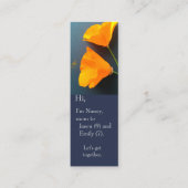 Kalifornien-Mohn im blauen Hintergrund Mini Visitenkarte (Vorderseite)