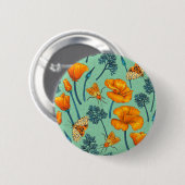 Kalifornien-Mohn und -Jade Button (Vorne & Hinten)