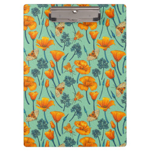 Kalifornien-Mohn und -Jade Klemmbrett