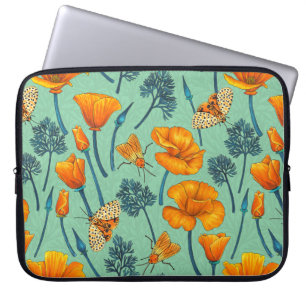 Kalifornien-Mohn und -Jade Laptopschutzhülle