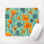 Kalifornien-Mohn und -Jade Mousepad (Mit Mouse)