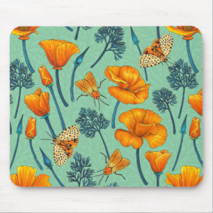 Kalifornien-Mohn und -Jade Mousepad