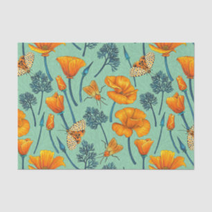 Kalifornien-Mohn und -Jade Seidenpapier