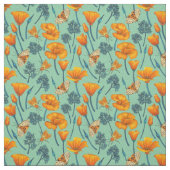 Kalifornien-Mohn und -Jade Stoff (Muster)