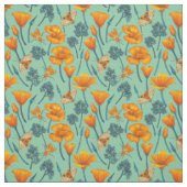 Kalifornien-Mohn und -Jade Stoff (Muster)
