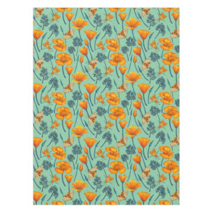 Kalifornien-Mohn und -Jade Tischdecke