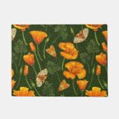 Kalifornien-Mohn und -Motten auf dunkelgrün Fußmatte (Vorderseite)