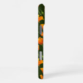 Kalifornien-Mohn und -Motten auf dunkelgrün iPhone Hülle (Rechte Seite)