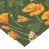 Kalifornien-Mohn und -Motten auf dunkelgrün Kurzer Tischläufer (Ecke)