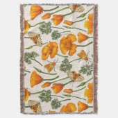 Kalifornien-Mohn und -Motten auf weiß 2 Decke (Vorderseite Vertikal)