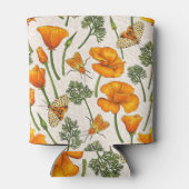 Kalifornien-Mohn und -Motten auf weiß 2 Dosenkühler (Rückseite)