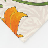 Kalifornien-Mohn und -Motten auf weiß 2 Fleecedecke (Ecke)