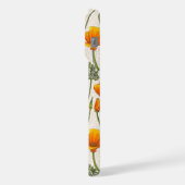 Kalifornien-Mohn und -Motten auf weiß 2 iPhone Hülle (Linke Seite)