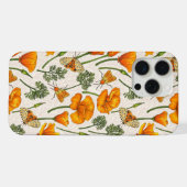Kalifornien-Mohn und -Motten auf weiß 2 iPhone Hülle (Rückseite (Horizontal))