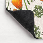 Kalifornien-Mohn und -Motten auf weiß 2 Mousepad (Ecke)