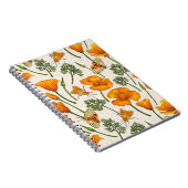 Kalifornien-Mohn und -Motten auf weiß 2 Notizblock (Rechte Seite)