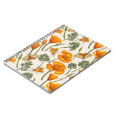 Kalifornien-Mohn und -Motten auf weiß 2 Notizblock (Linke Seite)