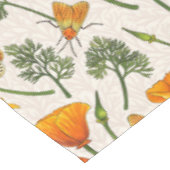 Kalifornien-Mohn und -Motten auf weiß 2 Tischdecke (Schrägansicht)