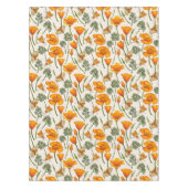 Kalifornien-Mohn und -Motten auf weiß 2 Tischdecke (Vorderseite)