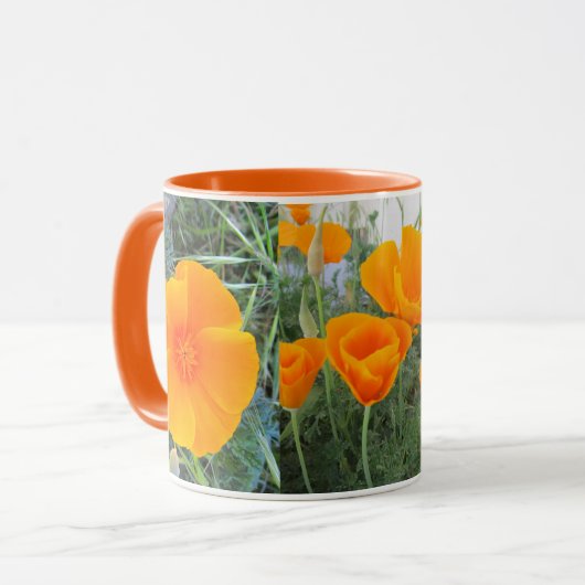 Kalifornien-Mohnblume Tasse (Vorderseite Links)