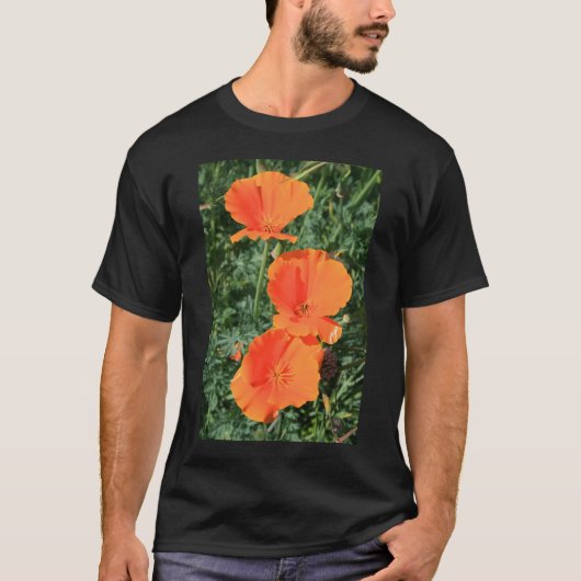 Kalifornien-Mohnblumen-Blumen-T - Shirt (Vorderseite)