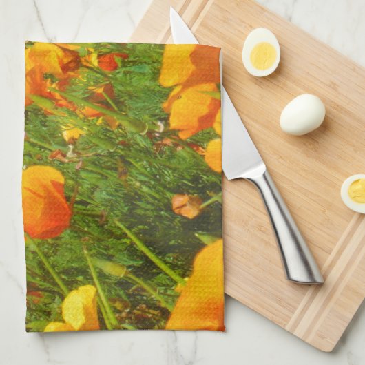 Kalifornien-Mohnblumen Handtuch (Viertel Falte)