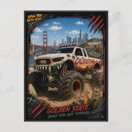 Kalifornien Monster Truck Off Road Kunst Postkarte