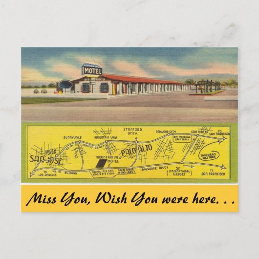 Kalifornien, Motel Mountain View Postkarte (Vorderseite)