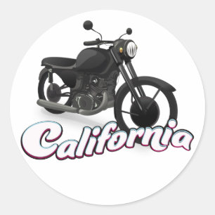 Kalifornien Motorrad Runder Aufkleber
