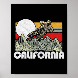Kalifornien Mountainbike fahren Vintage Retro 80er Poster