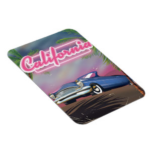 Kalifornien Neon Retro-Reiseposter Magnet
