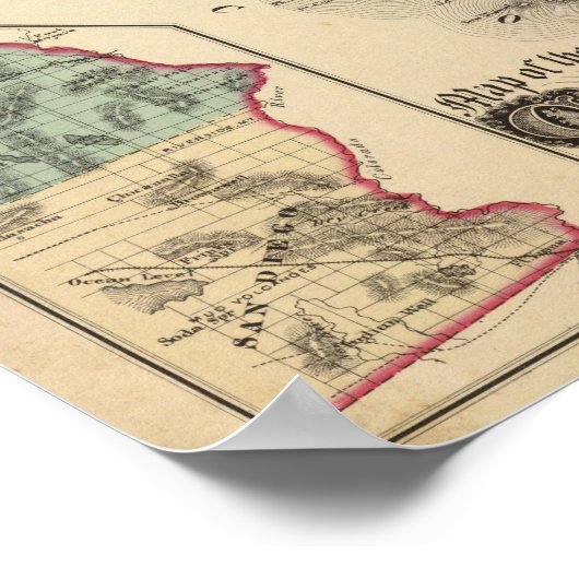 Kalifornien, Nevada 2 Poster (Ecke)