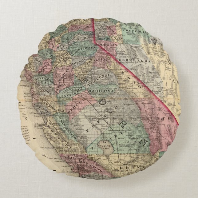 Kalifornien, Nevada 2 Rundes Kissen (Vorderseite)