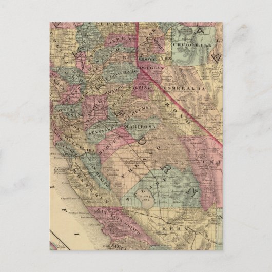 Kalifornien, Nevada Postkarte (Vorderseite)