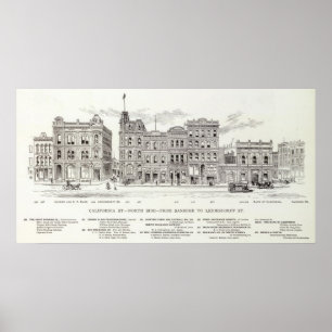 Kalifornien Nordseite Sansome und Leidesdorff Poster