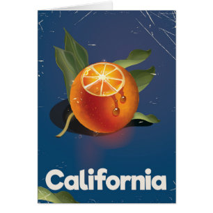 Kalifornien Orange Retro-Stil Urlaubsposter