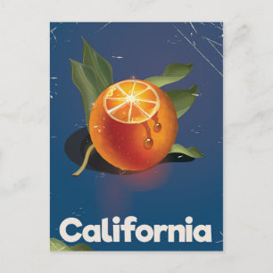 Kalifornien Orange Retro Style Urlaubsplaner Postkarte