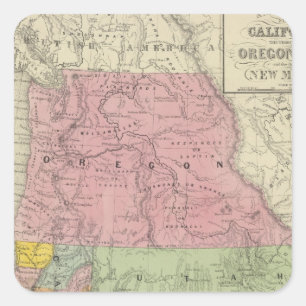 Kalifornien, Oregon, Utah, New Mexiko 3 Quadratischer Aufkleber