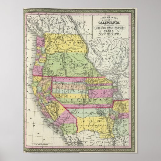 Kalifornien, Oregon, Washington, Utah, New Mexico  Poster (Vorne)